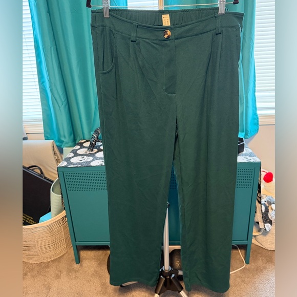 HALARA Pants - HALARA xl regular  Deep Green waffle knit  Dress Pants